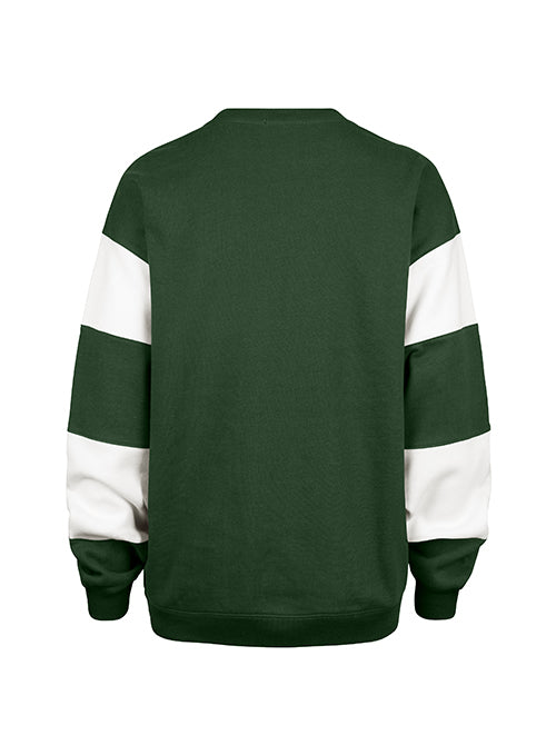 Women's '47 Brand Barred Eephus Milwaukee Bucks Crewneck Sweatshirt-back