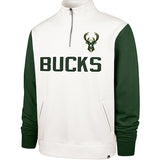 Women's '47 Brand Winning Streak Milwaukee Bucks 1/4 Zip Sweatshirt-front