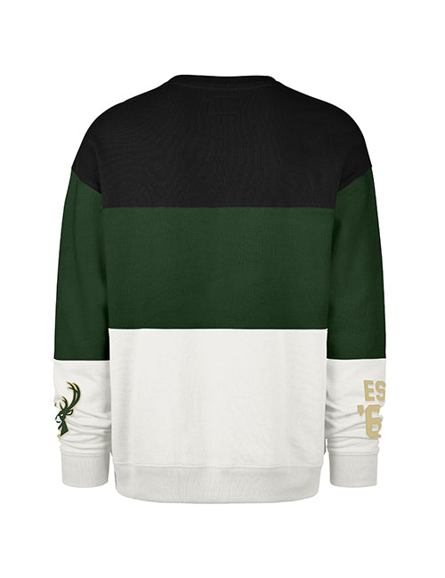 '47 Brand On Five Milwaukee Bucks Maximalist Crewneck Sweatshirt-back