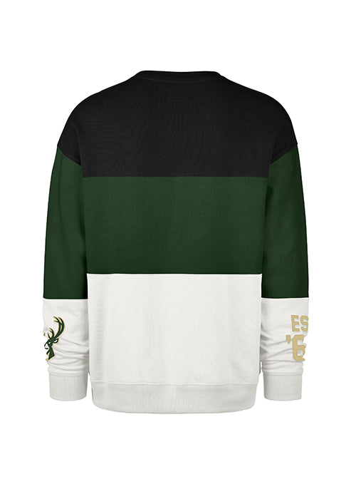 '47 Brand On Five Milwaukee Bucks Maximalist Crewneck Sweatshirt-back