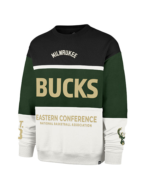 '47 Brand On Five Milwaukee Bucks Maximalist Crewneck Sweatshirt-front