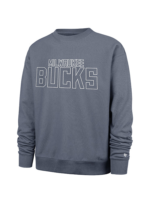 '47 Brand Foundation Wordmark Milwaukee Bucks Crewneck Sweatshirt-front