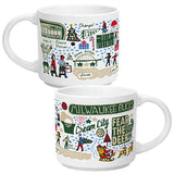 14 Oz All Over Print Milwaukee Bucks Holiday Mug