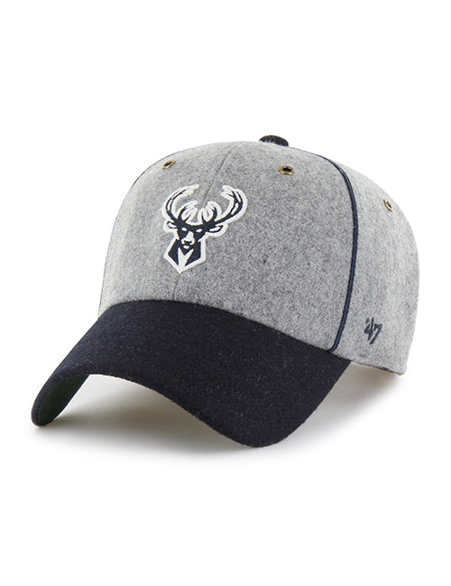 '47 Brand Wool Brocke Milwaukee Bucks Clean Up Adjustable Hat-front