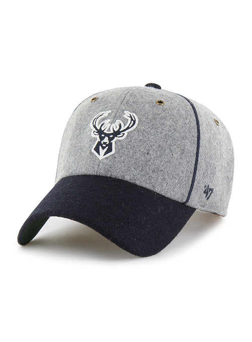 '47 Brand Wool Brocke Milwaukee Bucks Clean Up Adjustable Hat-front