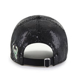 Women's '47 Brand Dazzle Sequin Milwaukee Bucks Clean Up Adjustable Hat-back