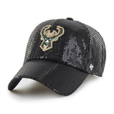 Women's '47 Brand Dazzle Sequin Milwaukee Bucks Clean Up Adjustable Hat-front