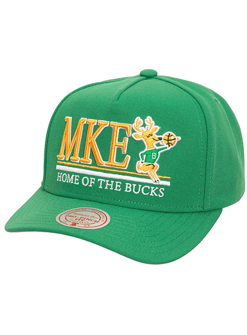 Mitchell & Ness Home Of Milwaukee Bucks Pro Pinch Front Adjustable Hat-front
