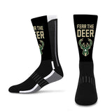 For Bare Feet Fear The Deer Milwaukee Bucks Crew Socks