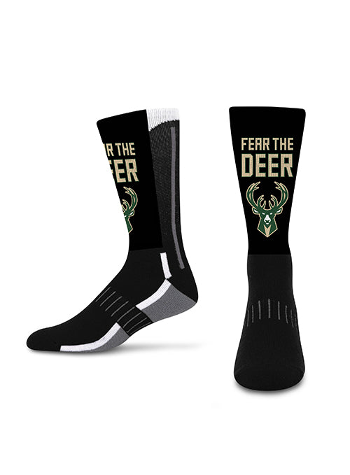 For Bare Feet Fear The Deer Milwaukee Bucks Crew Socks