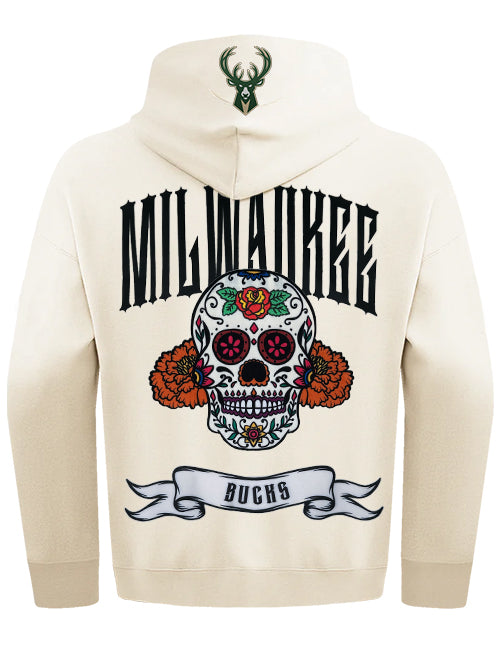 Pro Standard Día De Muertos Milwaukee Bucks Hooded Sweatshirt-back