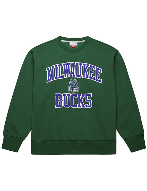 Mitchell & Ness HWC Playoff Win Milwaukee Bucks Crewneck Sweatshirt-front