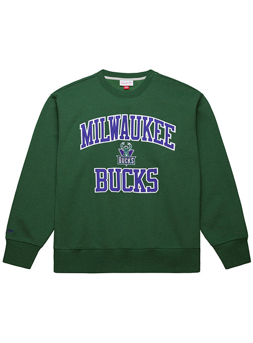 Mitchell & Ness HWC Playoff Win Milwaukee Bucks Crewneck Sweatshirt-front