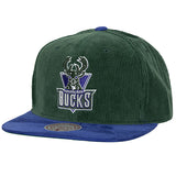 Mitchell & Ness HWC Sueduory Milwaukee Bucks Snapback Hat-front