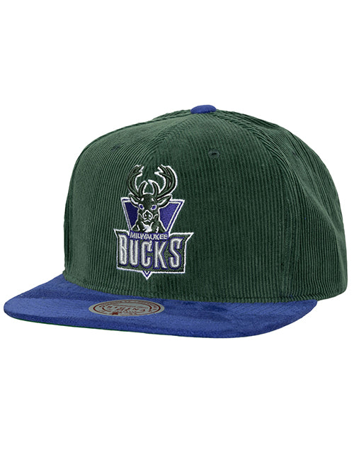 Mitchell & Ness HWC Sueduory Milwaukee Bucks Snapback Hat-front