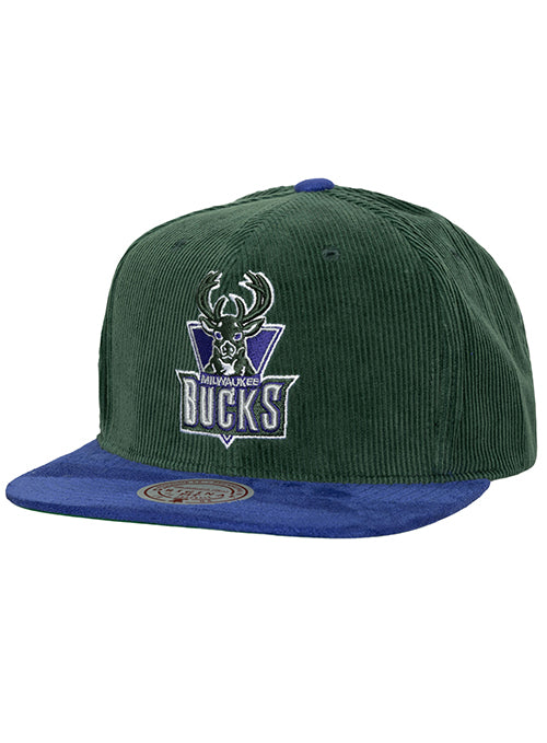 Mitchell & Ness HWC Sueduory Milwaukee Bucks Snapback Hat-front