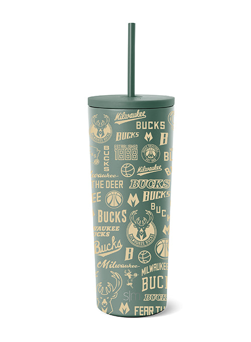 Simple Modern 24 oz Classic All Over Print Milwaukee Bucks Tumbler