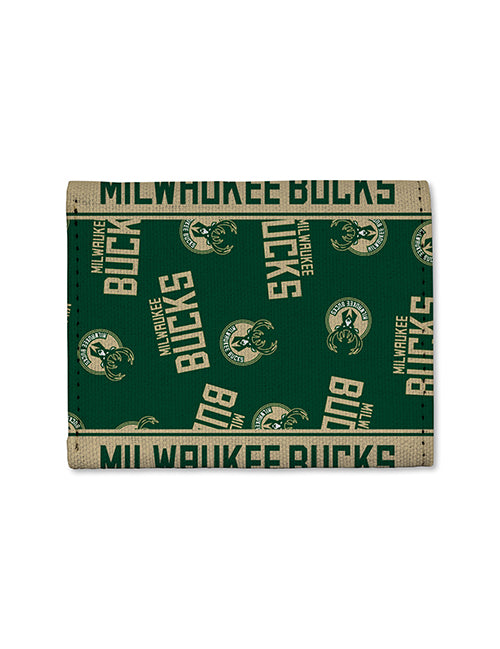 Rico Canvas All Over Print Milwaukee Bucks Trifold Wallet