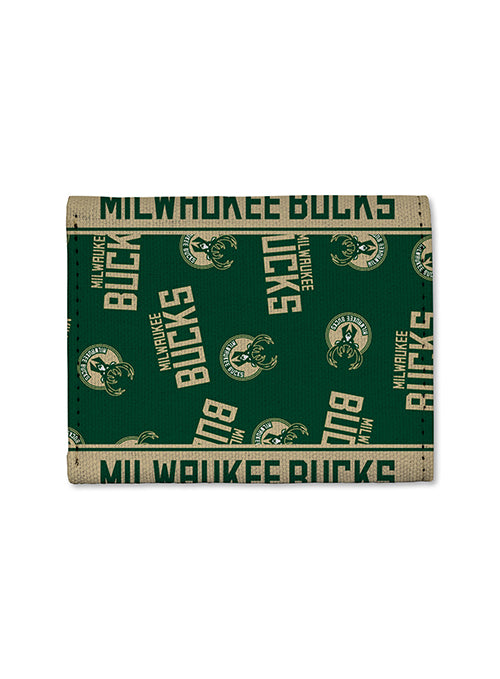 Rico Canvas All Over Print Milwaukee Bucks Trifold Wallet