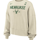 Women's Nike Logo & Established Milwaukee Bucks Crewneck Sweatshirt