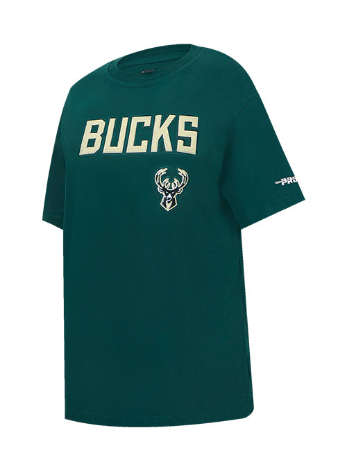 Women's Pro Standard Game Day Milwaukee Bucks Boyfriend T-Shirt-angled front