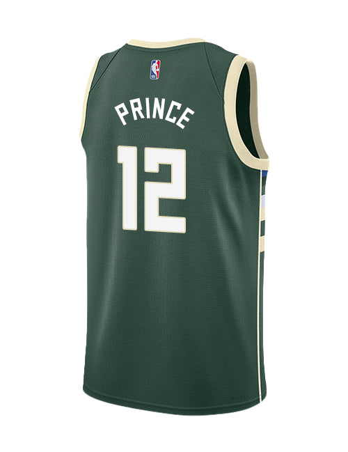 Nike 2022 Icon Edition Taurean Prince Milwaukee Bucks Swingman Jersey-BACK