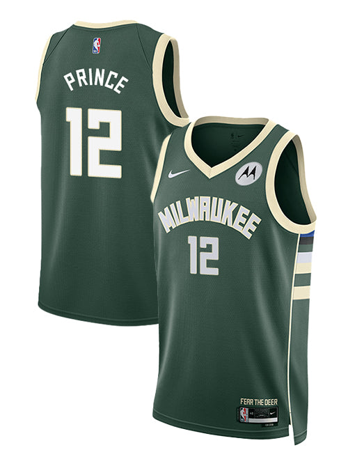 Nike 2022 Icon Edition Taurean Prince Milwaukee Bucks Swingman Jersey-COLLAGE
