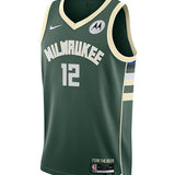 Nike 2022 Icon Edition Taurean Prince Milwaukee Bucks Swingman Jersey-FRONT