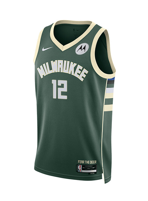 Nike 2022 Icon Edition Taurean Prince Milwaukee Bucks Swingman Jersey-FRONT