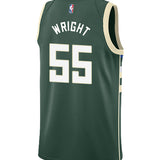 Nike 2022 Icon Edition Delon Wright Milwaukee Bucks Swingman Jersey-BACK