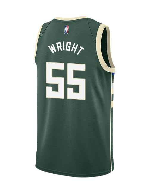 Nike 2022 Icon Edition Delon Wright Milwaukee Bucks Swingman Jersey-BACK