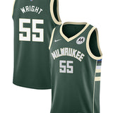 Nike 2022 Icon Edition Delon Wright Milwaukee Bucks Swingman Jersey-COLLAGE