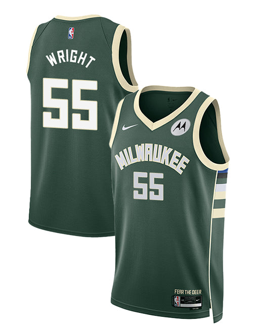 Nike 2022 Icon Edition Delon Wright Milwaukee Bucks Swingman Jersey-COLLAGE