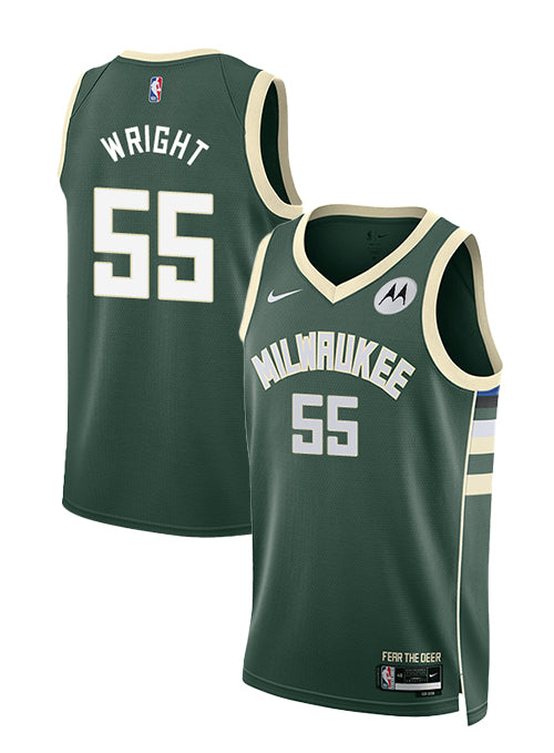 Nike 2022 Icon Edition Delon Wright Milwaukee Bucks Swingman Jersey ...