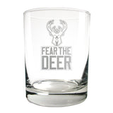 Great American 14oz Fear The Deer Milwaukee Bucks Rocks Glass