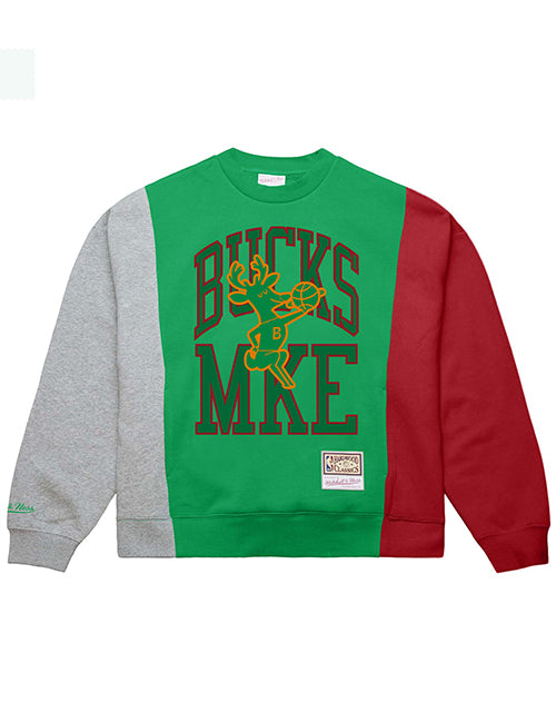 Mitchell & Ness HWC '68 Milwaukee Bucks Heritage Crewneck Sweatshirt-front