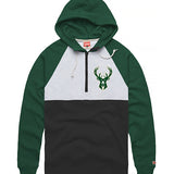 Homage 1/2 Zip Icon Milwaukee Bucks Hooded Sweatshirt