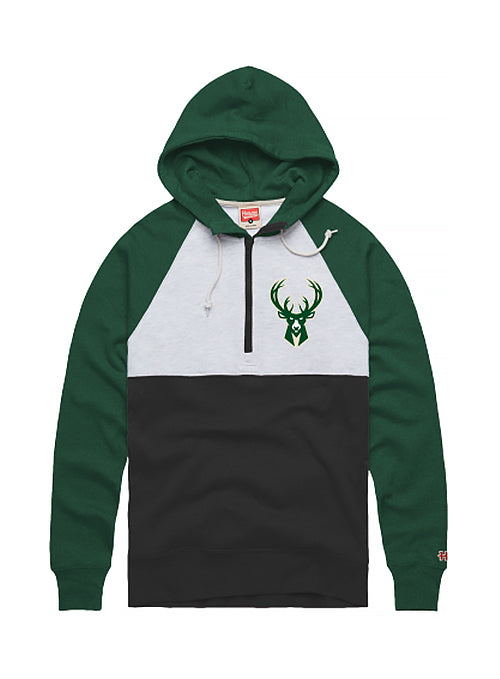 Homage 1/2 Zip Icon Milwaukee Bucks Hooded Sweatshirt