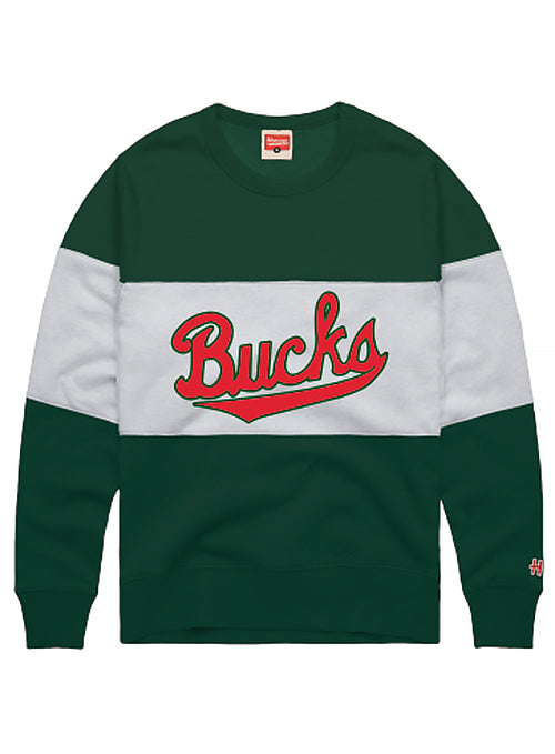 Homage HWC '68 Milwaukee Bucks Script Stripe Crewneck Sweatshirt