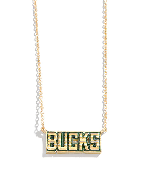 Baublebar Enamel Nameplate Milwaukee Bucks Necklace-charm