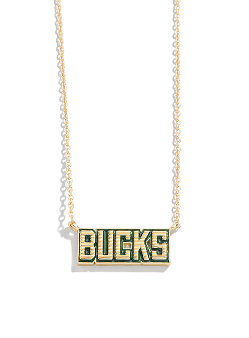 Baublebar Enamel Nameplate Milwaukee Bucks Necklace-charm