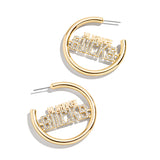 BaubleBar Wordmark Milwaukee Bucks Hoop Earrings