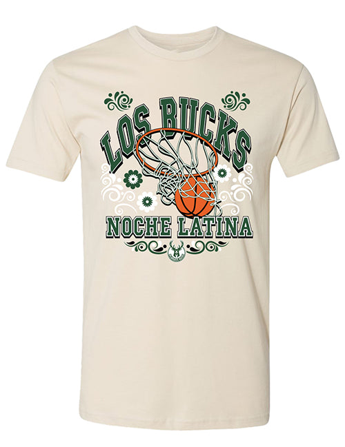 Item of the Game Noche Latina- Los Bucks Milwaukee Bucks T-Shirt-front