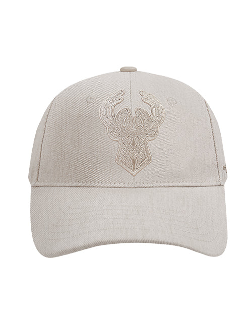 Pro Standard Classic Cream Milwaukee Bucks Pinch Snapback Hat-front