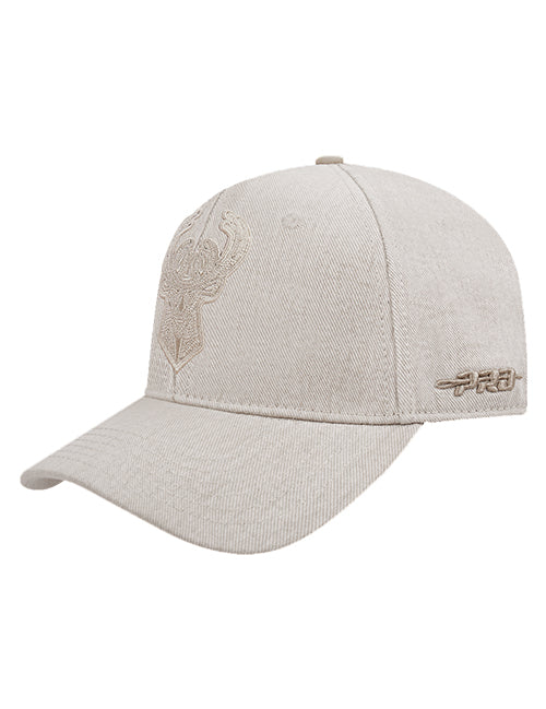 Pro Standard Classic Cream Milwaukee Bucks Pinch Snapback Hat-left
