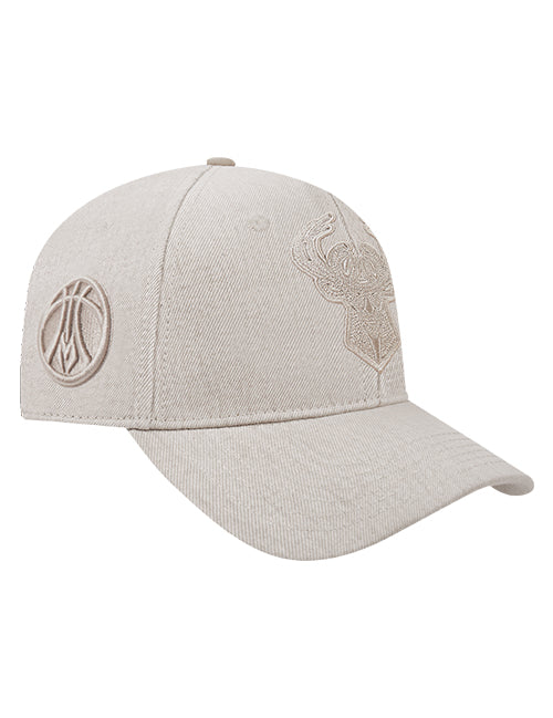 Pro Standard Classic Cream Milwaukee Bucks Pinch Snapback Hat-right