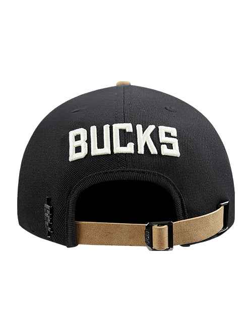 Pro Standard Signature Suede Black Milwaukee Bucks Snapback Hat-back