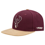 Pro Standard Signature Suede Maroon Milwaukee Bucks Adjustable Hat-left