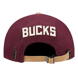 Pro Standard Signature Suede Maroon Milwaukee Bucks Adjustable Hat-back