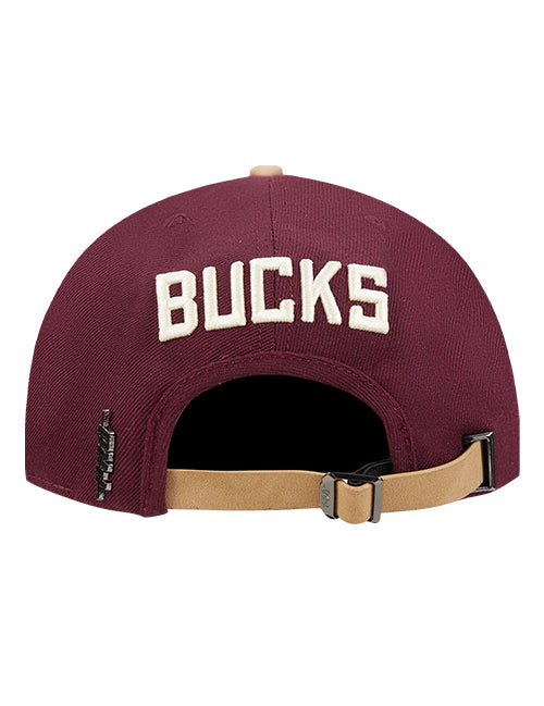 Pro Standard Signature Suede Maroon Milwaukee Bucks Adjustable Hat-back
